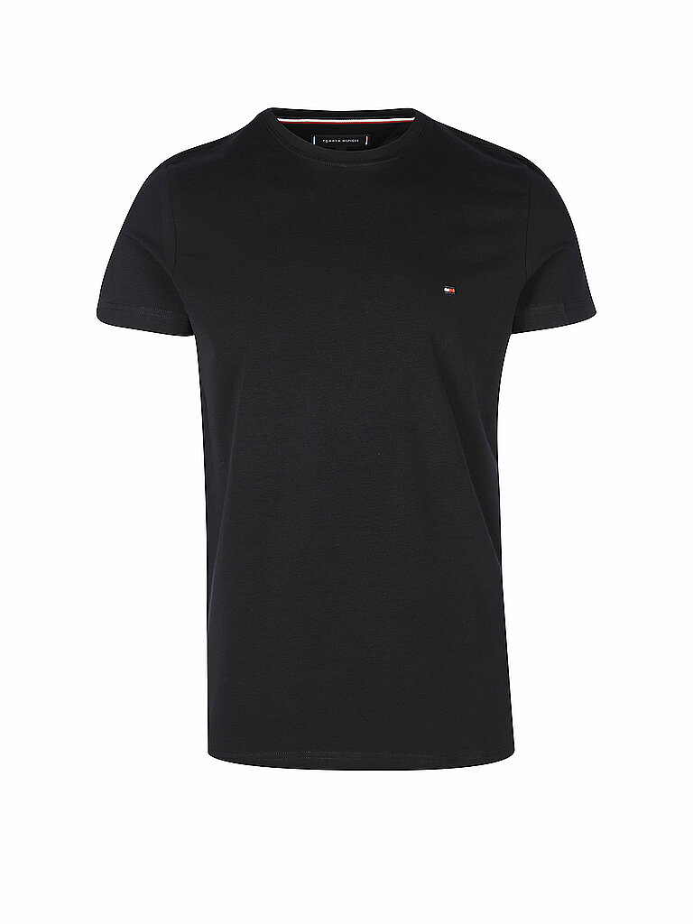 Tommy Hilfiger T-shirt à Manches Courtes Core Stretch Slim Fit C Black S Homme 2